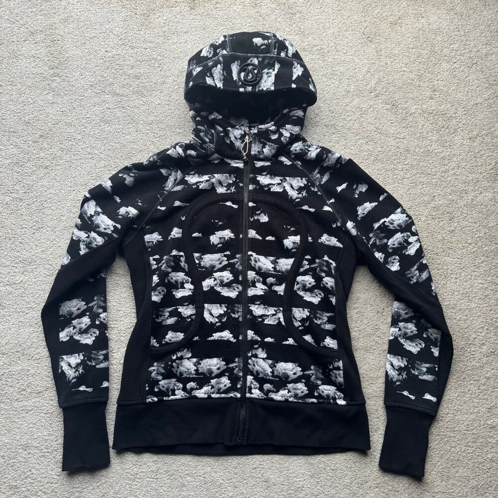 Lululemon Athletica Scuba Dream Rose Stripe Zip Up Sweatshirts